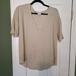 Women's Cream V-Neck Top